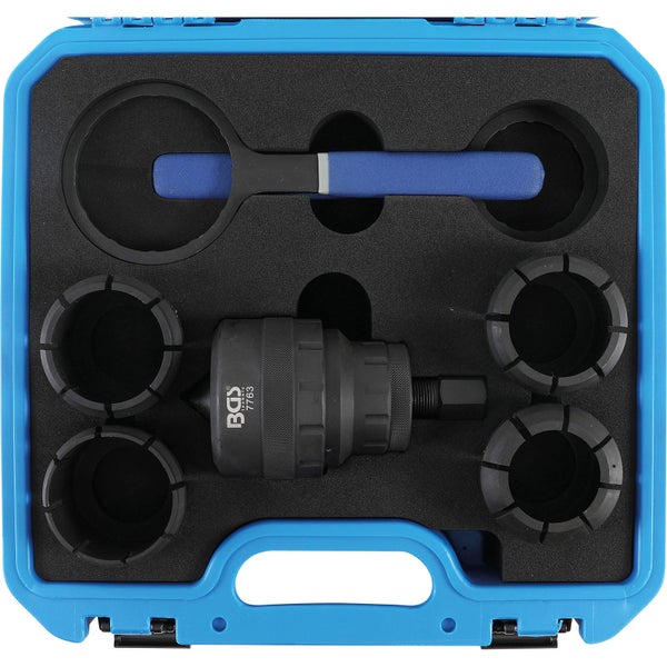 BGS technic Abzieher-Satz für Traggelenke in einem blauen Werkzeugkoffer