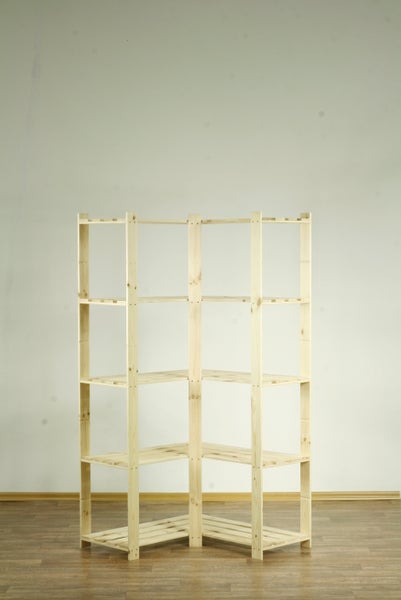 PROREGAL Eckregal Pinepeak HxBxT 170 x 85 x 38 cm 5 Fachboden 1,2 cm Dickes Kiefernholz Natur