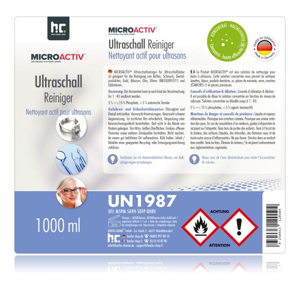 Microactiv Ultraschall Reiniger, 1000 ml Flasche
