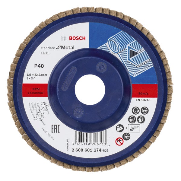 Bosch Fächerschleifscheibe X431 Standard for Metal gerade 125 mm 40 Kunststoff - 2608601274