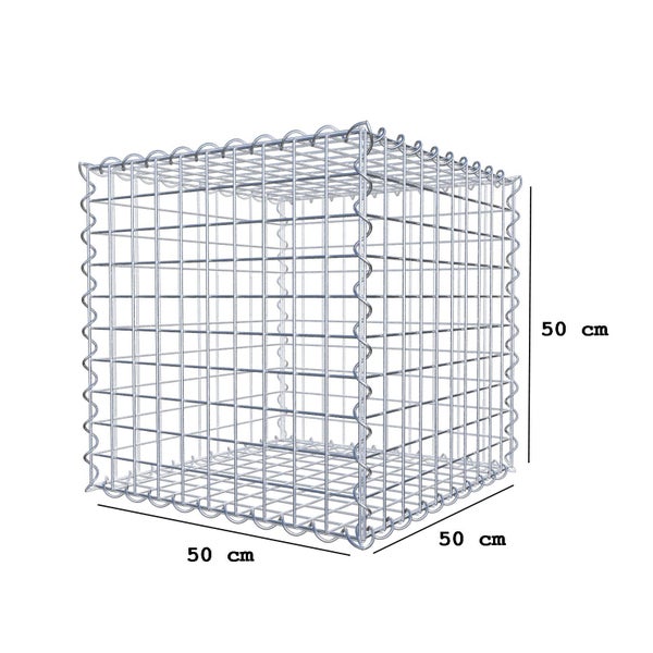 Gabione 50 cm x 50 cm x 50 cm (L x H x T), Maschenweite 5 cm x 5 cm, Spirale