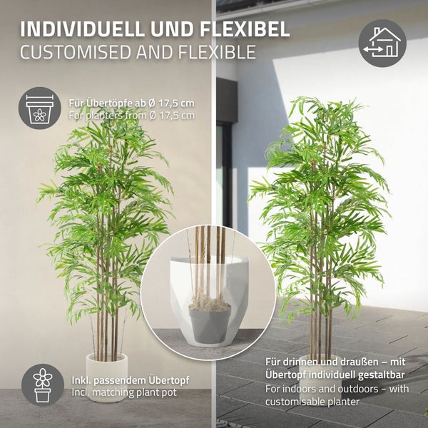 Dekobambus mit passendem Übertopf für den Innen- und Außenbereich