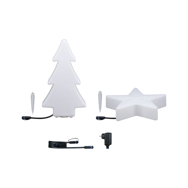 Plug & Shine Set LED Lichtobjekt Tree + Star IP67 3000K 2,8W Weiß