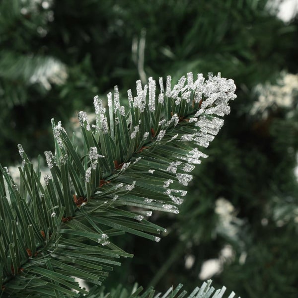 Künstlicher Weihnachtsbaum Kiefernzapfen Weißem Glitzer 150 cm
