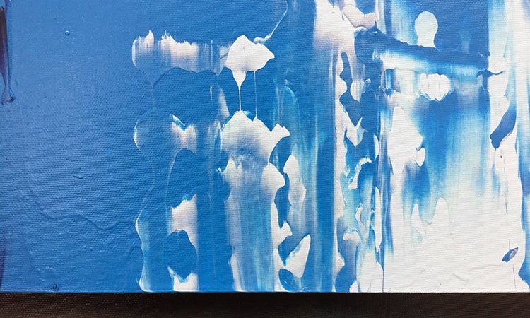 Unser Wandbild -Deep Water- 210x70x2 cm handgemaltes Unikat