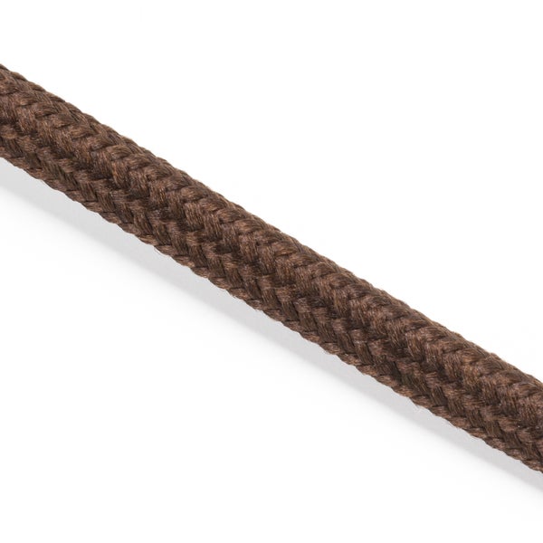 Extra dünnes Textilkabel, Braun, Textilummanteltes Stoffkabel, Stromkabel dünn / 3-adrig 3x0,75mm² , Meterware