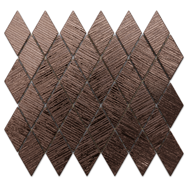 Glasmosaik auf Netz für Bad und Küche 25cm x 29.2cm - Metallic Copper Brown