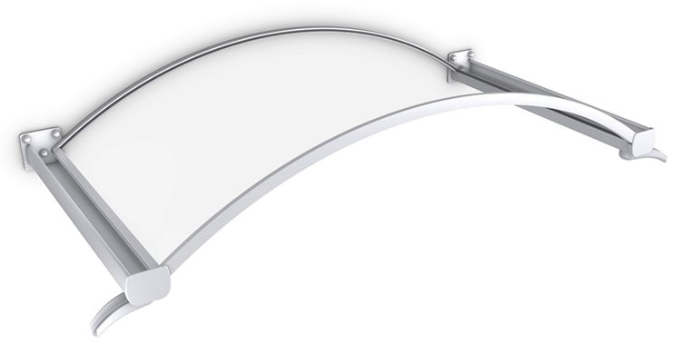 Vordach Haustürdach Alu weiß Polycarbonat klar 1600x900 Türdach