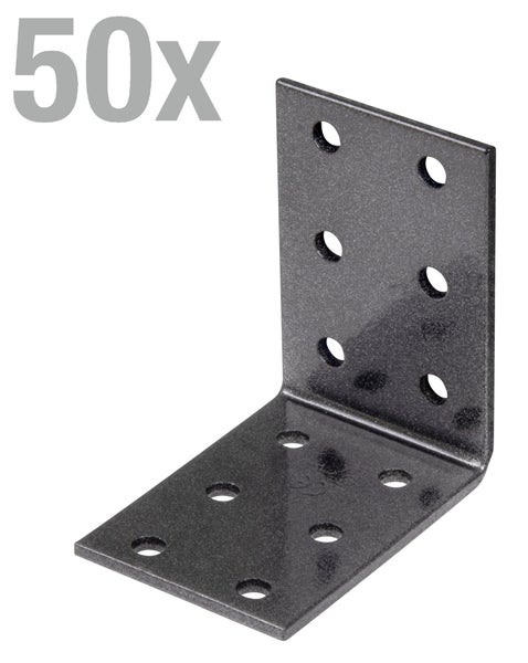 Set von 50 Stück Winkelverbinder aus Metall zur stabilen Holzverbindung im Möbelbau oder Holzbau