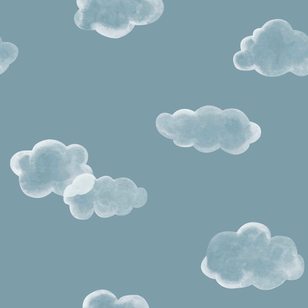 Tapete mit Wolkenmuster im Aquarell-Stil.