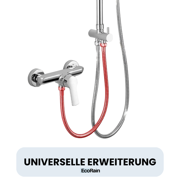 EcoRain Universeller Verlängerungsschlauch 80 CM - Anti-Leck - Universeller Anschluss Größe G ½ - Drehanschluss - Duschschlauch aus Messing und Edelstahl RVS 304 - Schwarz