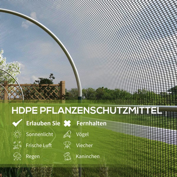 Nahaufnahme eines Schutznetzes mit einfacher Anwendung und Lagerung durch Verbinder