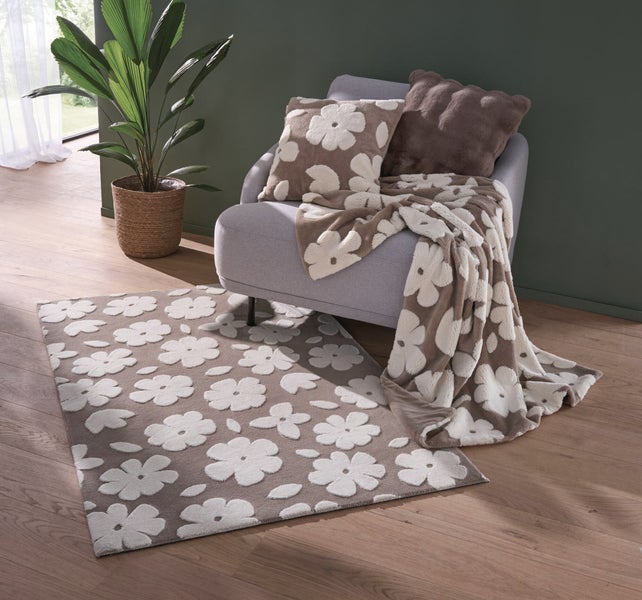 FRANK FLECHTWAREN|Teppich Blumenliebe, 100 x 150 cm, POLYESTER