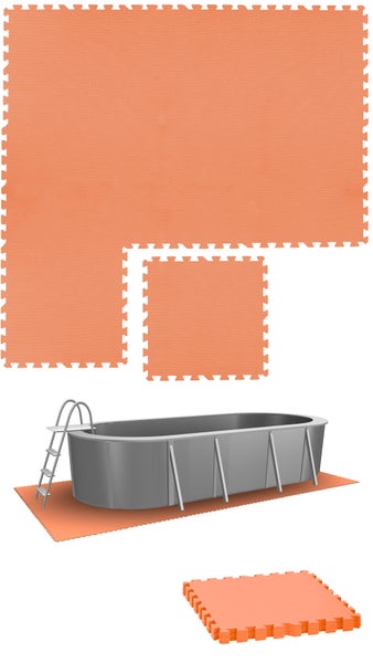eyepower 8 Große Matten: 1,9m² Poolunterlage 50x50 Antirutschmatte Boden Poolmatte - Pool Unterlage Outdoor Matte Poolunterlage Matten - Platten für Pool Schutzmatte unter Pool Bodenmatte Pool Outdoor