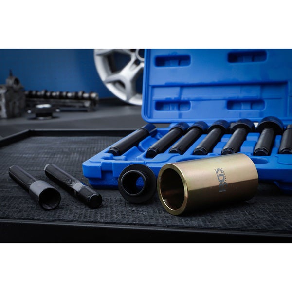 BGS Technic Werkzeugsatz mit Schrauben und Zylinder in blauem Koffer