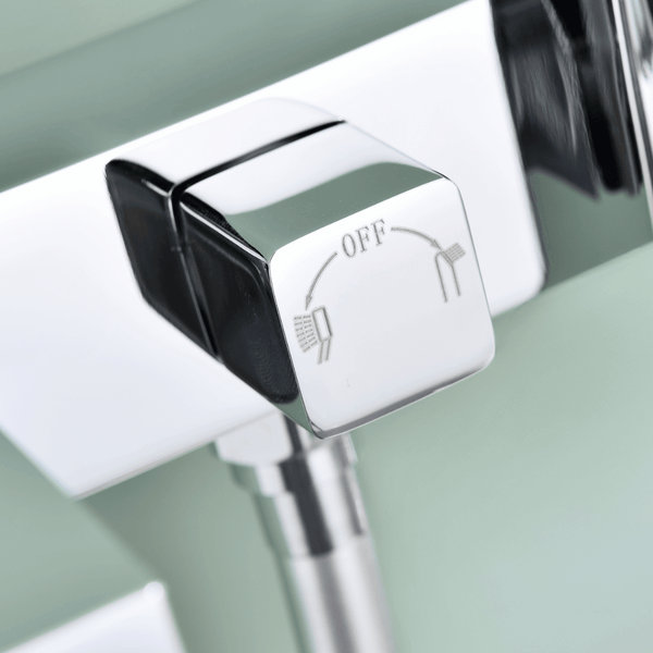 EcoRain Thermostat-Wannenarmatur mit Brausehalter - Messing & Keramikscheiben - Bad- & Duscharmatur - Universeller Anschluss - Korrosionsbeständig - Chrom