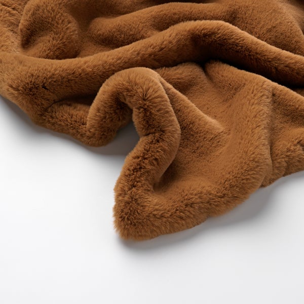 ZINZI - Wohndecke 140x180 cm - bontlook - einfarbig - Tobacco Brown - braun