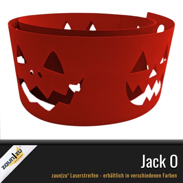 zaun|zu Laserstreifen mit Kürbisgesicht