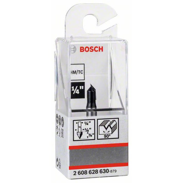 Bosch V-Nutfräser 1/4 Ø 6,3 mm L 9,2 mm G 45 mm 90° - 2608628630