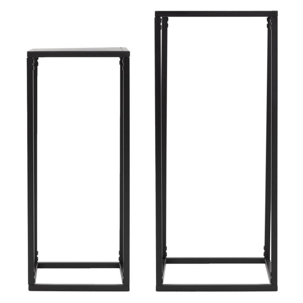 ML-Design Blumenständer im 4er Set, Schwarz, 20x60x20/30x70x30 cm, Moderne Blumentopfständer, Wetterfeste und robuste Pflanzenständer aus Metall, Blumentopfhalter 4-TLG, Blumenhocker Pflanztopf Deko