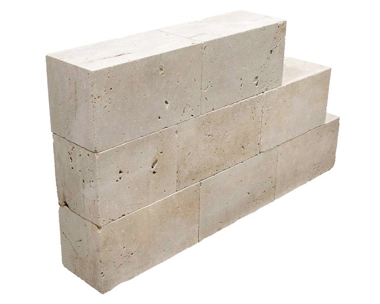 Wohnrausch Naturstein Mauersteine Travertin EXTRA LIGHT, gesägt, getrommelt, beige, L 15-50, B 18-20, H 22,5 cm, 1 qm