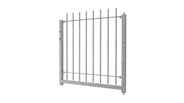 Einzeltor ELEO Metall Padua mit Zubehör, Gartentor feuerverzinkt, 100 x 90 cm