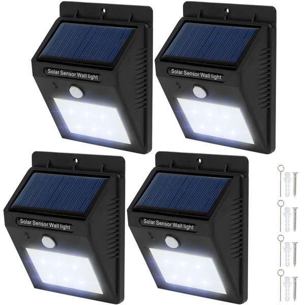 4er-Set Solarlampe mit Bewegungsmelder tectake  Erfassungswinkel 120° 9,7 x 5,1 x 12,4 cm