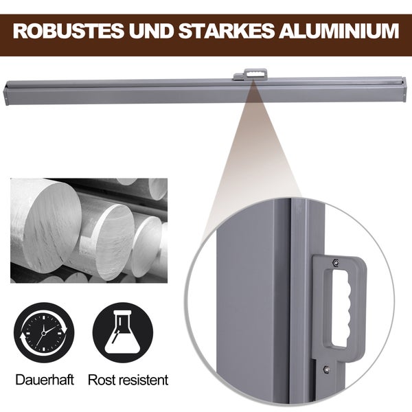 Outsunny Seitenmarkise, Sicht- und Sonnenschutz, Seitenrollo, 3 x 2m, Polyester, Grau