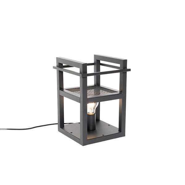 Dekorative Tischleuchte mit geometrischem Metallrahmen und Leuchtmittel