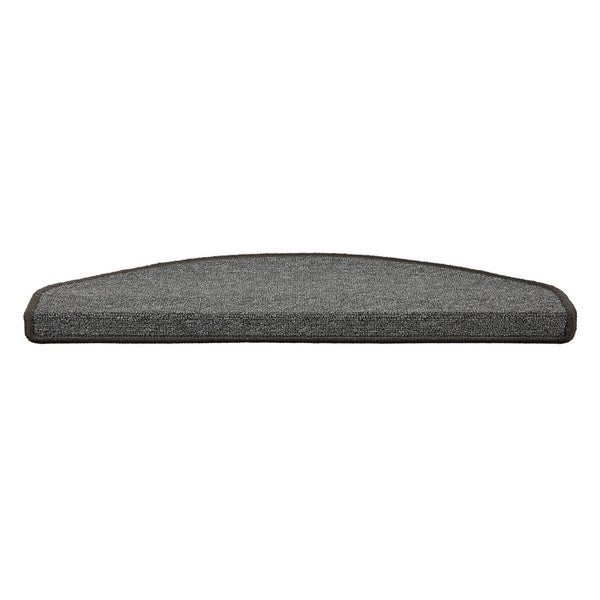 FLOORDIREKT Stufenmatte London - mit Umkettelung - Dunkelgrau - Halbrund - 23,5 x 65 cm