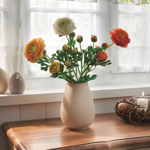 FRANK FLECHTWAREN|Kunstblume Ranunkeln, 3er Set, Höhe 66 cm, KUNSTSTOFF, METALL