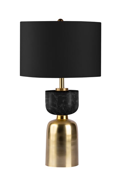 Tischlampe mit auffälligem Sockel aus Marmor in Schwarz Gold | Wohnzimmer Esszimmer Leuchte