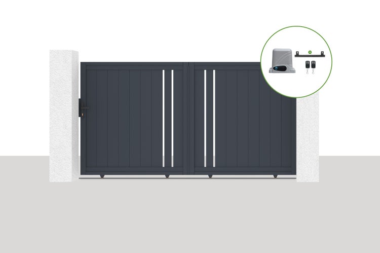 Elektrisches Schiebetor 3x1,6m GIONA + Motorisierung RANGER C300