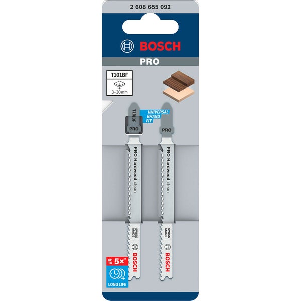 Bosch Stichsägeblatt T101BF im Doppelpack für Hartholz