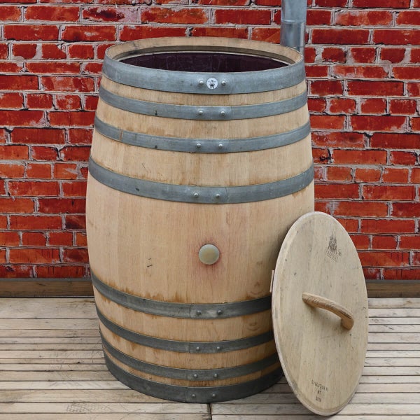 Holz-Regentonne 225 l Weinfass  mit Zubehör im Set