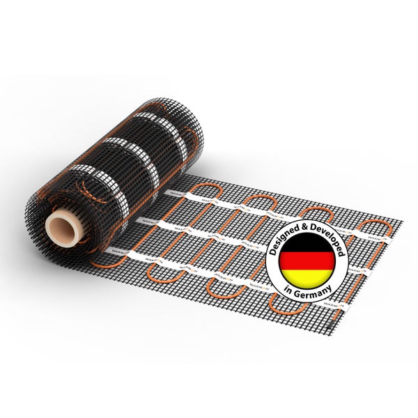 Fußbodenheizungsmatte auf Rolle mit Herkunftssiegel Deutschland