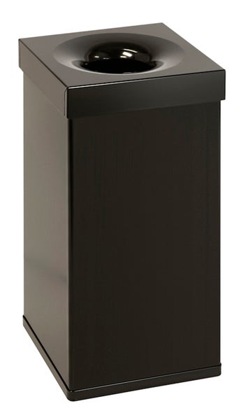 PROREGAL Selbstlöschender Eckiger Abfallsammler Aus AlumInium 55 Liter HxBxT 60 x 30 x 30 cm Schwarz