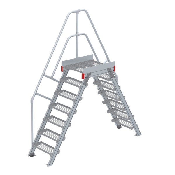 Aluminium Treppenüberstieg mit Handlauf für sicheren Zugang