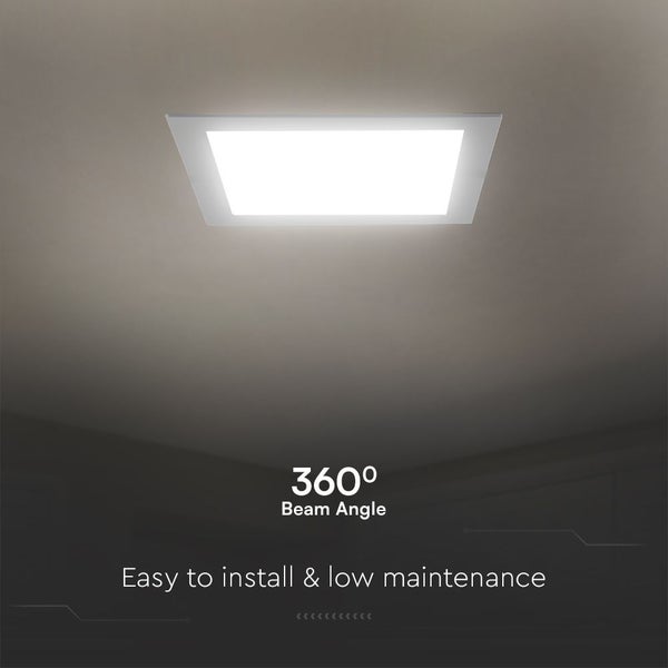 Quadratische Deckenleuchte mit 360 Grad Abstrahlwinkel