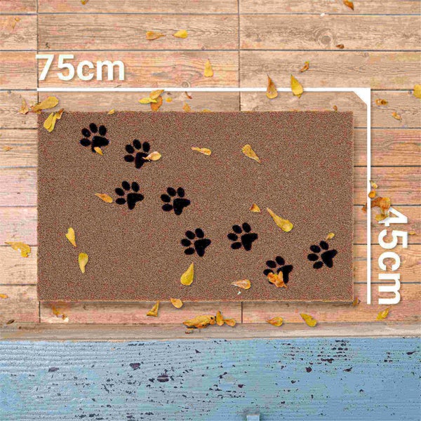Fußmatte mit Pfotenabdruckmuster, 75 x 45 cm