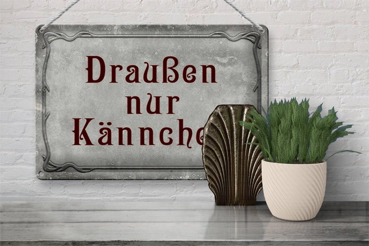 Blechschild Spruch 30x20cm Kaffee Draußen nur Kännchen