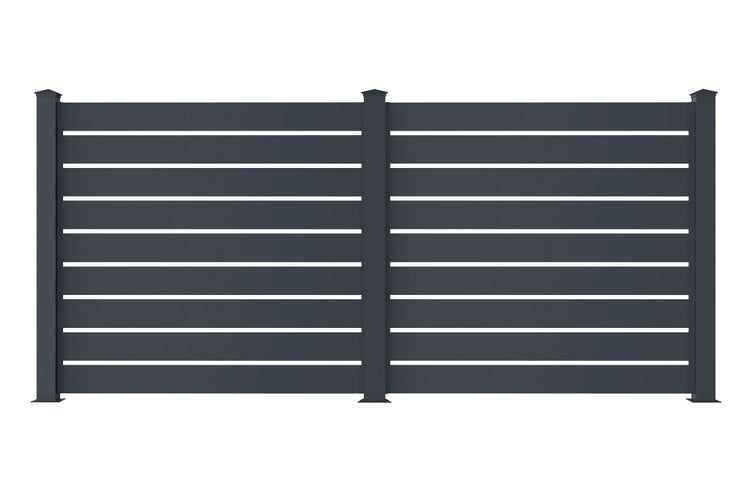 Sichtschutzzaun aus horizontalen Lamellen