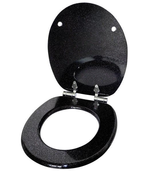 WC-Sitz Absenkautomatik Glitzer Schwarz
