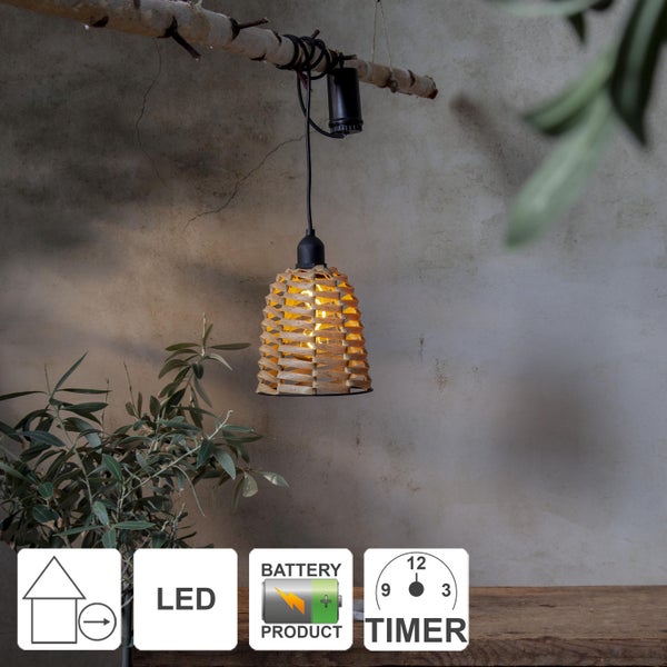 Dekorative LED Hängelampe mit Batteriebetrieb und Timerfunktion