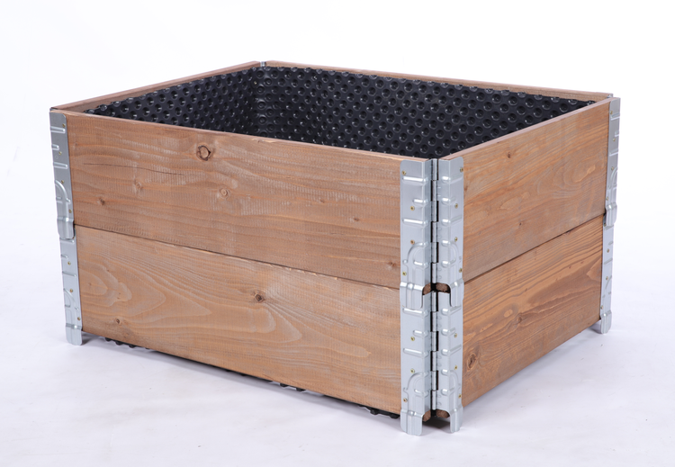 Hochbeetkisten GuardBox HxBxT 40x80x60 cm 2 Ebeneninkl. Luftpolsterfolie Braun