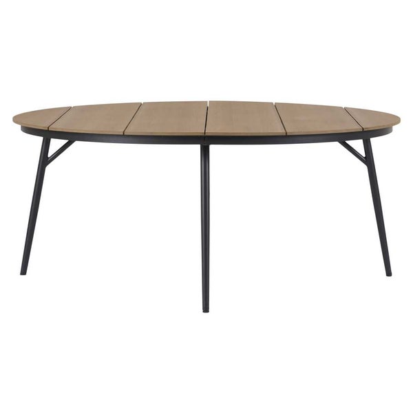 Dan Gartentisch Ø178cm schwarz,Teak dekor. 178 X 178 X 75 cm