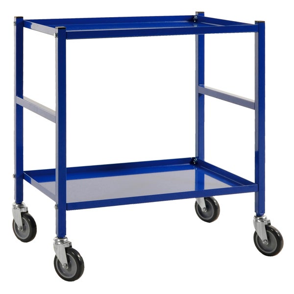 Werkstattwagen mit zwei Ablageflächen und Rollen
