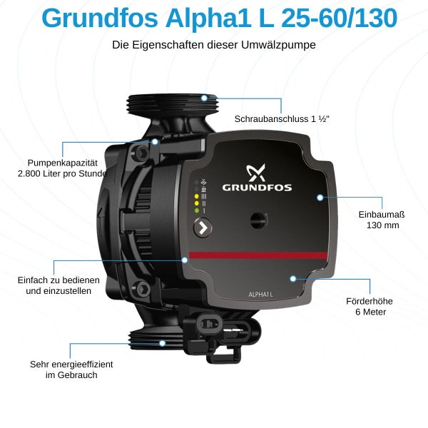 Grundfos Alpha1 L 25-60/130 Heizungspumpe