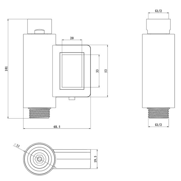 Wasserzähler Wasserverbrauchs- und Temperaturmesser (Chrom)