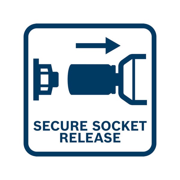 Sichere Stecknussentriegelung Symbol